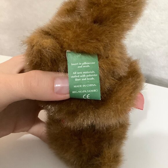 Rinky Dinky Minky Teddy Bear Plush First & Main Plush 7" Red Bow Hand Held - Picture 5 of 6